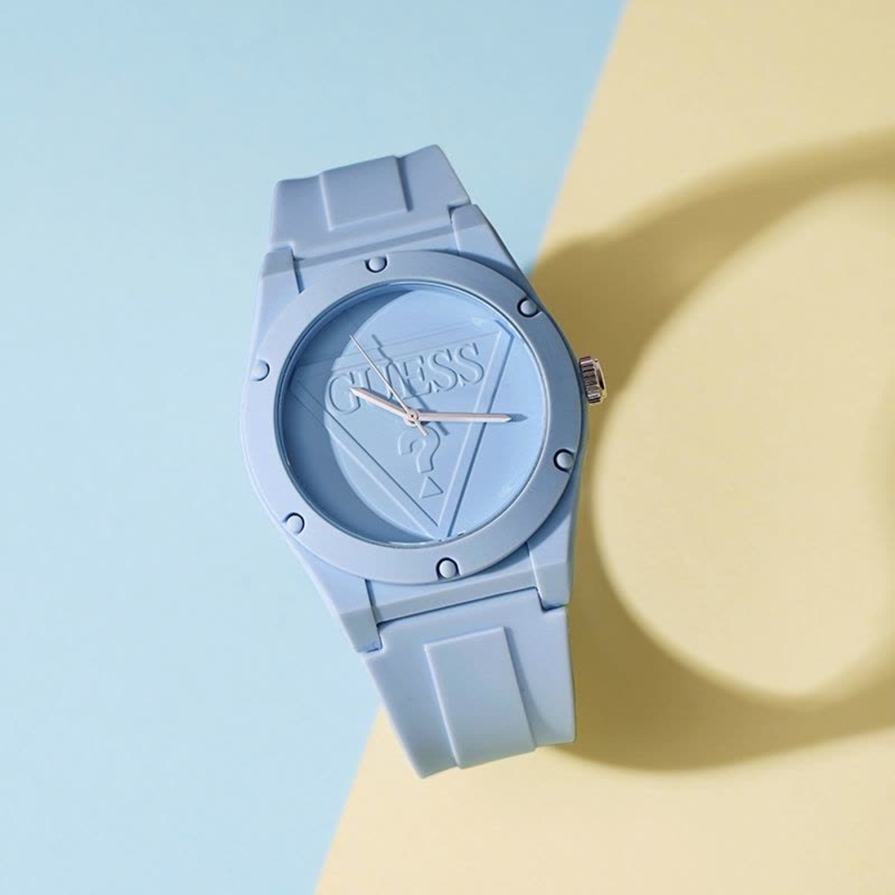 GUESS Quartz Rubber and Silicone Casual Watch.